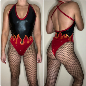 Fire Performer Sexy Flames Leotard