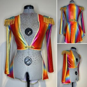 READY TO DISPATCH - Holographic Rainbow Ringmaster Jacket - Size Small