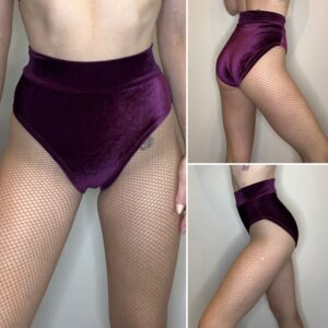 READY TO DISPATCH - Burgundy Luxury Velvet High Waisted Pants - Size Small
