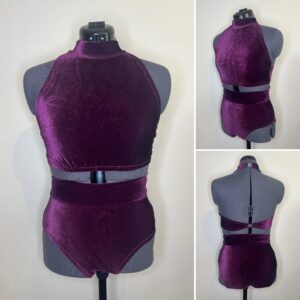 READY TO DISPATCH - Burgundy Luxury Velvet Two Piece - Size Medium